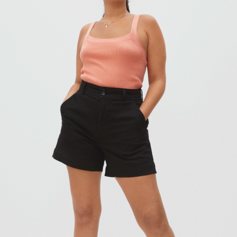 Everlane The Way High Canvas Short Black Size 2